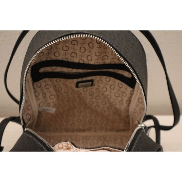 Guess SV792630 Women's Coal/Black Monogram Print PU Leather Rodney Backpack - Picture 10 of 12